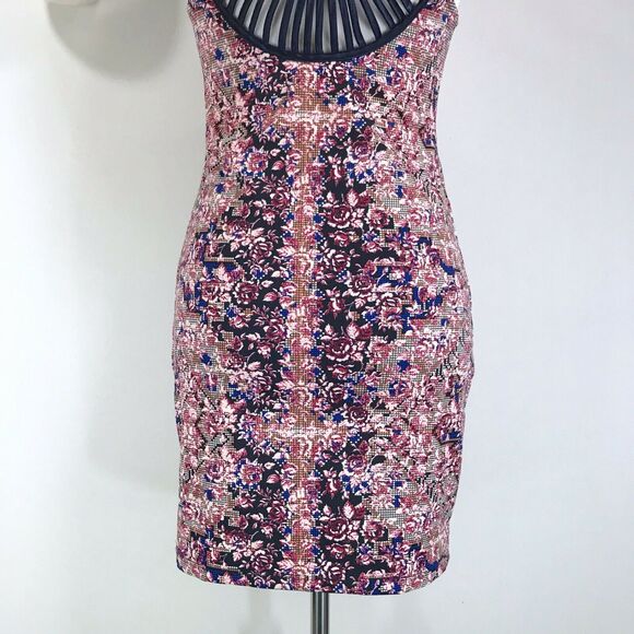 Free People Digital Damsel Bodycon Caged Back Lattice Dress Size S in Black Plum - Picture 9 of 12